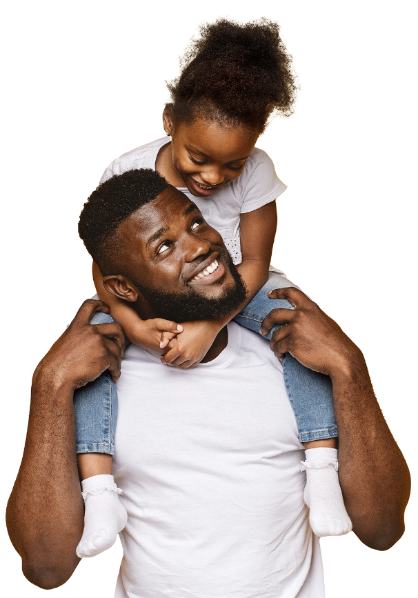 Man and daughter getting certificate of deposit.